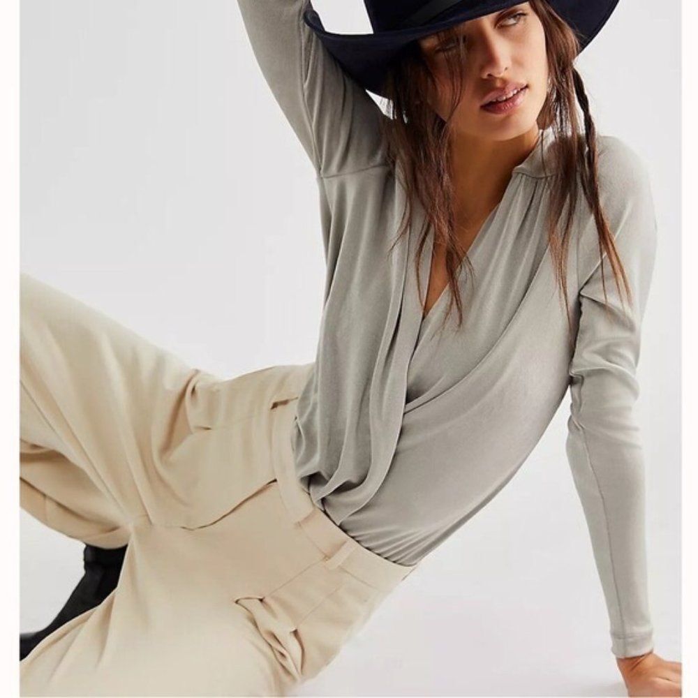 Free People Intimately Free Turnt Crossover thong Bodysuit Oxide Large